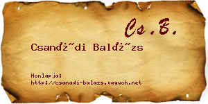 Csanádi Balázs névjegykártya