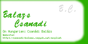 balazs csanadi business card