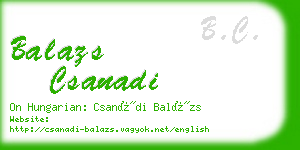 balazs csanadi business card